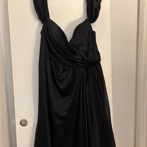 Black Ruched Sweetheart Prom Gown